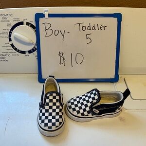 Vans Kids Black and White Checkered Sneakers